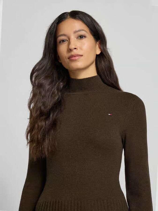 Tommy Hilfiger Gebreide jurk SOFT WOOL LS MOCK-NK SWT DRESS - Foto 4