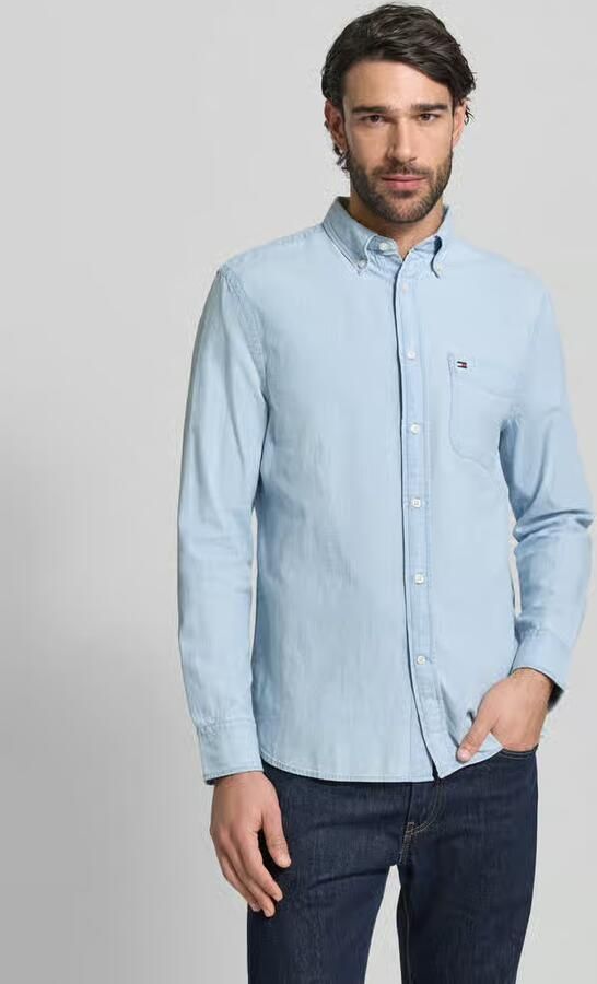 Tommy Hilfiger Regular fit vrijetijdsoverhemd van chambray - Foto 4