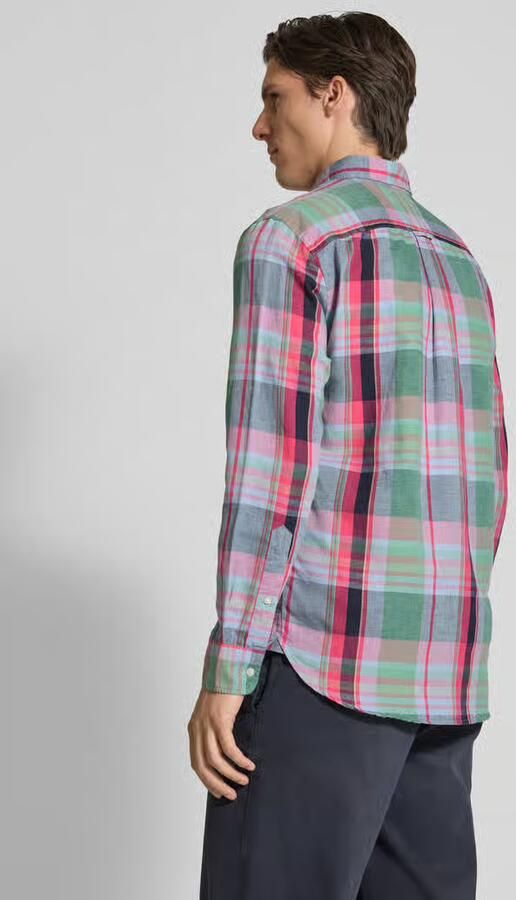 Tommy Hilfiger Regular fit vrijetijdsoverhemd van een mix van katoen en linnen