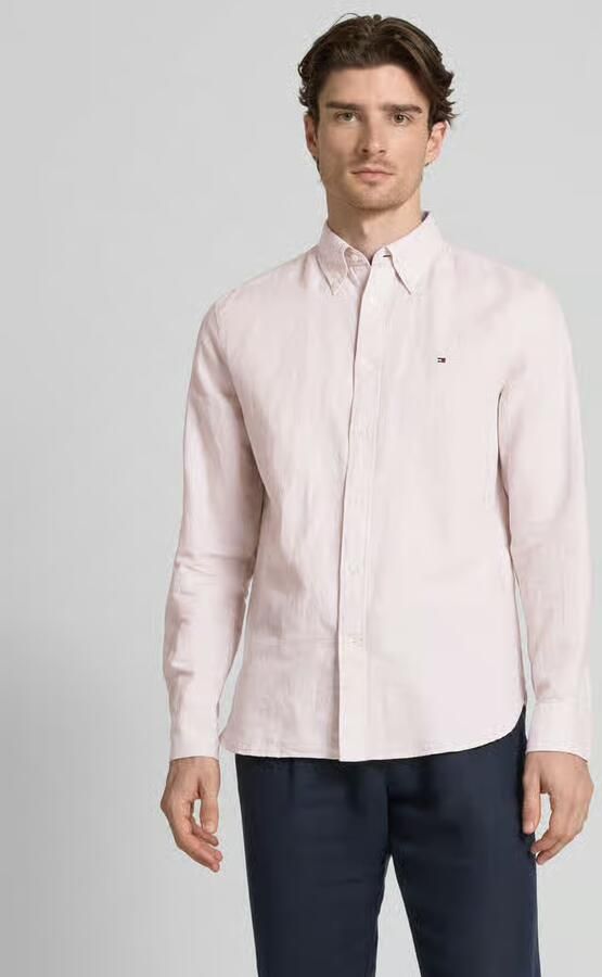 Tommy Hilfiger Regular fit vrijetijdsoverhemd van een mix van katoen en linnen - Foto 2