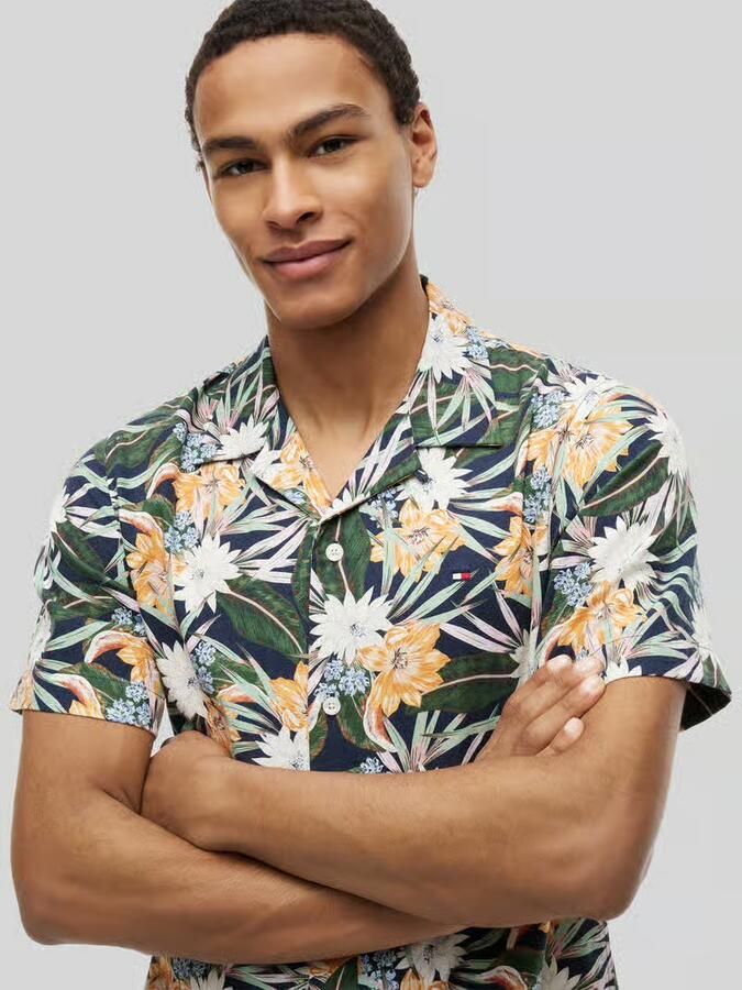Tommy Hilfiger regular fit vrijetijdsoverhemd van katoenmix