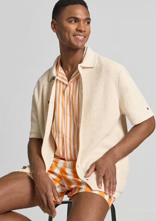 Tommy Hilfiger regular fit vrijetijdsoverhemd van mix van biologisch katoen