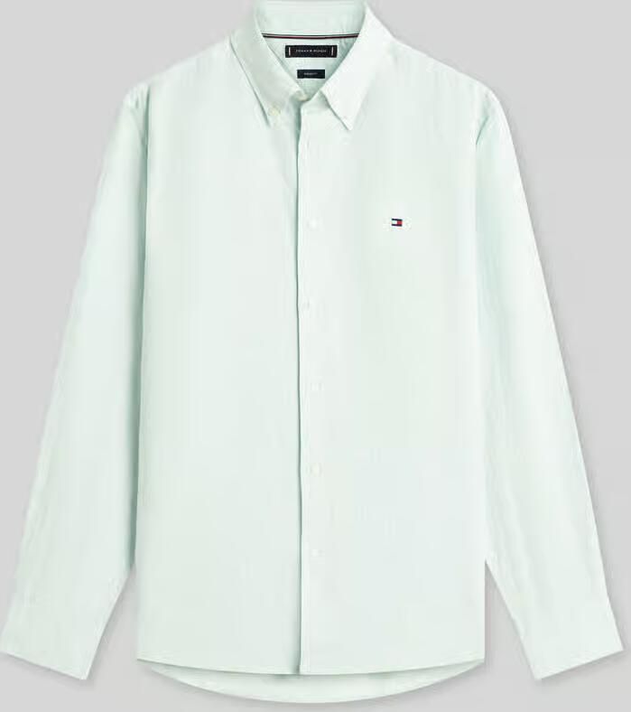 Tommy Hilfiger regular fit vrijetijdsoverhemd van mix van katoen en linnen - Foto 2
