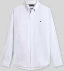 Tommy Hilfiger regular fit vrijetijdsoverhemd van mix van katoen en linnen