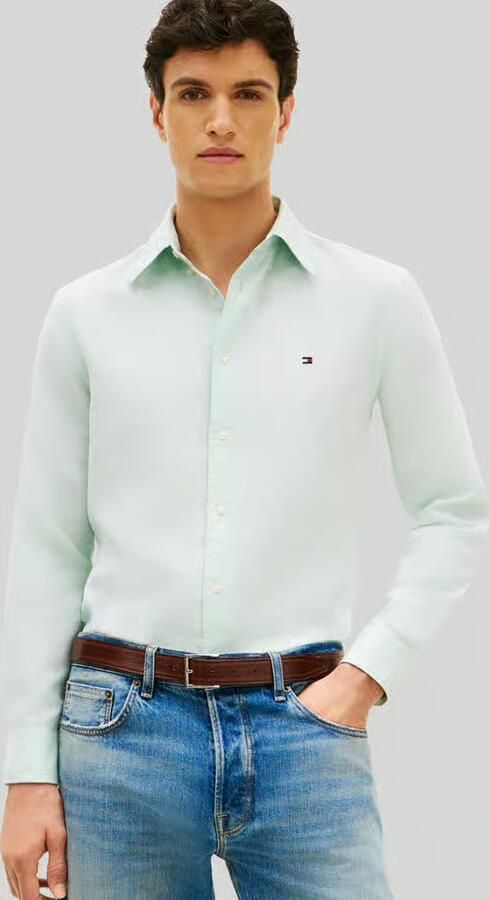 Tommy Hilfiger regular fit vrijetijdsoverhemd van mix van katoen en linnen - Foto 2