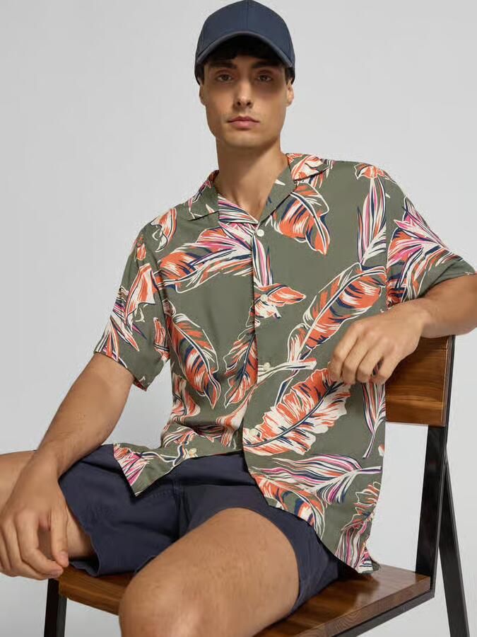Tommy Hilfiger Overhemd met korte mouwen LIGHTWEIGHT LEAF AOP SS SHIRT - Foto 8