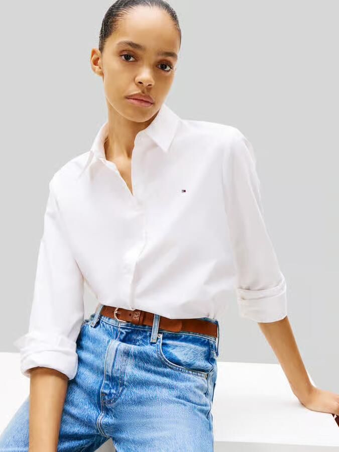 Tommy Hilfiger Overhemdblouse OXFORD RELAXED FIT SHIRT met blousekraag en borduursel - Foto 4