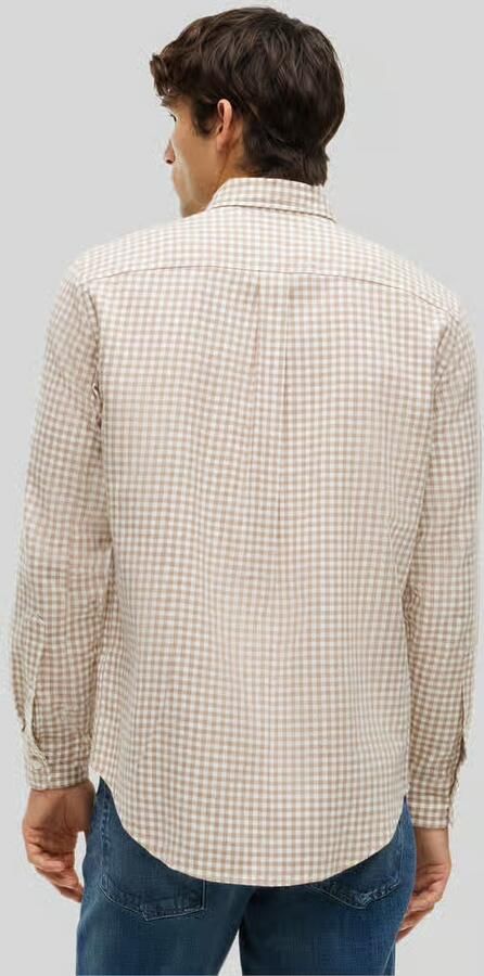 Tommy Hilfiger flanel regular fit geruit overhemd coastal taupe - Foto 8