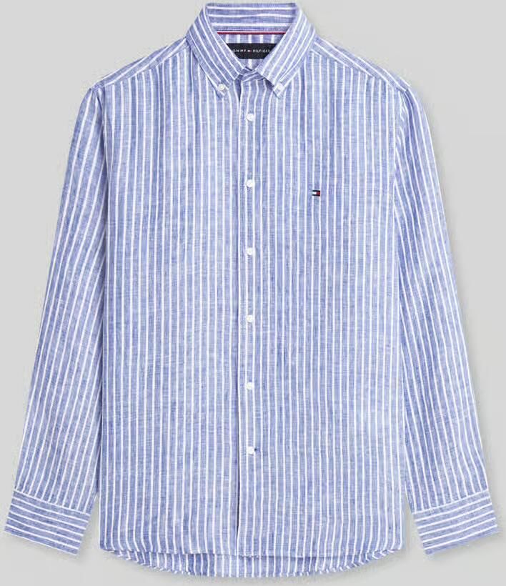 Tommy Hilfiger Overhemd Lange Mouw LINEN BENGAL STRIPE RF SHIRT - Foto 2