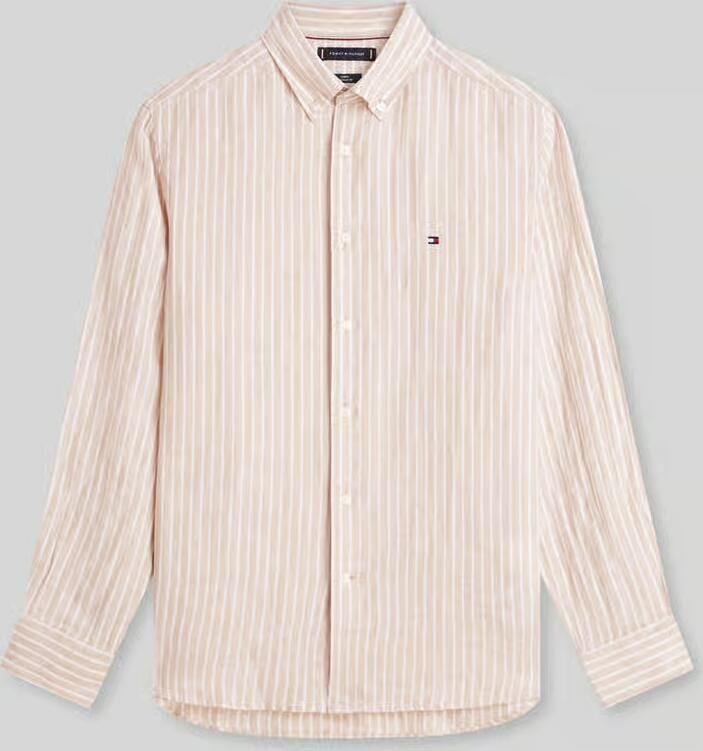 TOMMY HILFIGER Heren Overhemden Linen Bengal Stripe Rf Shirt Zand - Foto 6