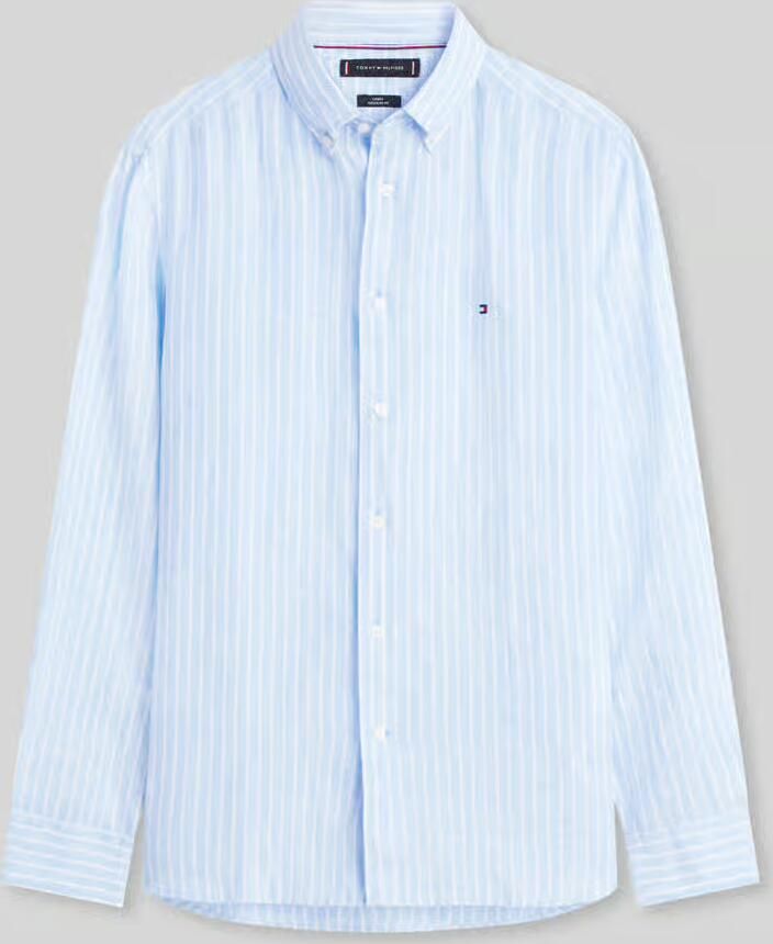 TOMMY HILFIGER Heren Overhemden Linen Bengal Stripe Rf Shirt Lichtblauw - Foto 6