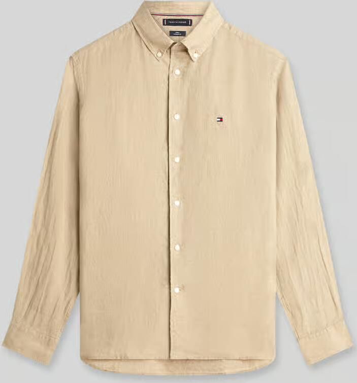 TOMMY HILFIGER Heren Overhemden Pigment Dyed Li Solid Rf Shirt Beige - Foto 10