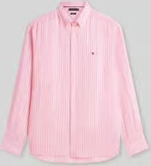 TOMMY HILFIGER Heren Overhemden Linen Bengal Stripe Rf Shirt Roze - Foto 6