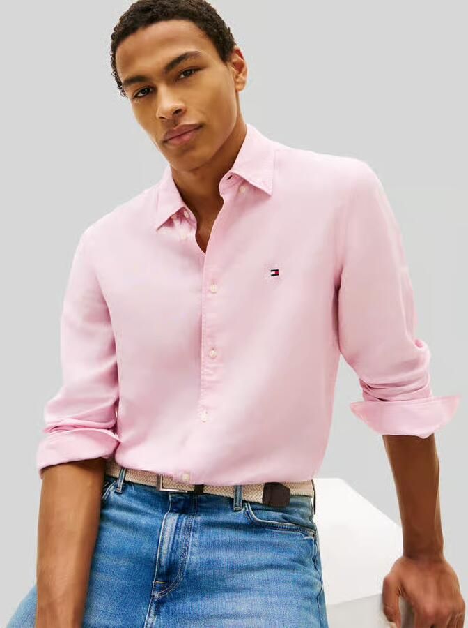Tommy Hilfiger regular fit vrijetijdsoverhemd van puur linnen