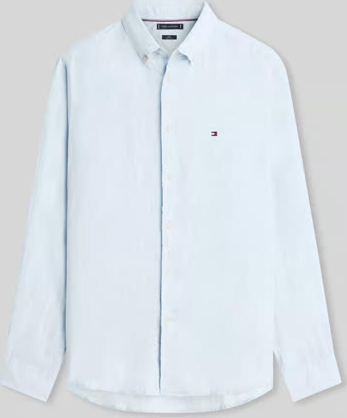 TOMMY HILFIGER Heren Overhemden Pigment Dyed Li Solid Rf Shirt Lichtblauw - Foto 9