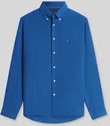 TOMMY HILFIGER Heren Overhemden Pigment Dyed Li Solid Rf Shirt Blauw - Foto 11