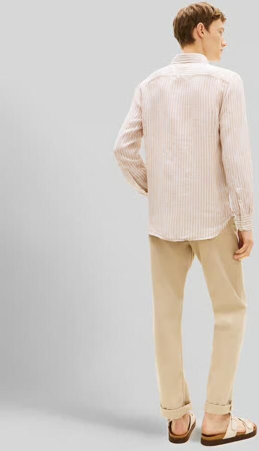 TOMMY HILFIGER Heren Overhemden Linen Bengal Stripe Rf Shirt Zand - Foto 7