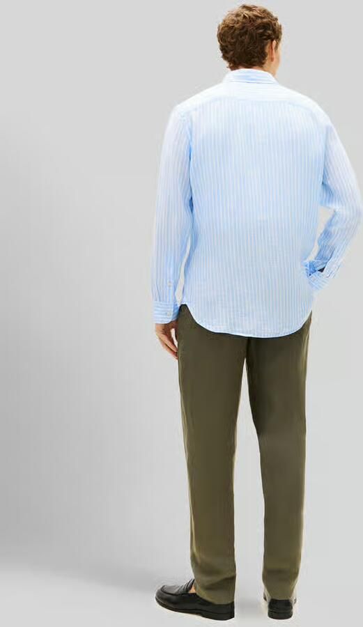 TOMMY HILFIGER Heren Overhemden Linen Bengal Stripe Rf Shirt Lichtblauw - Foto 8
