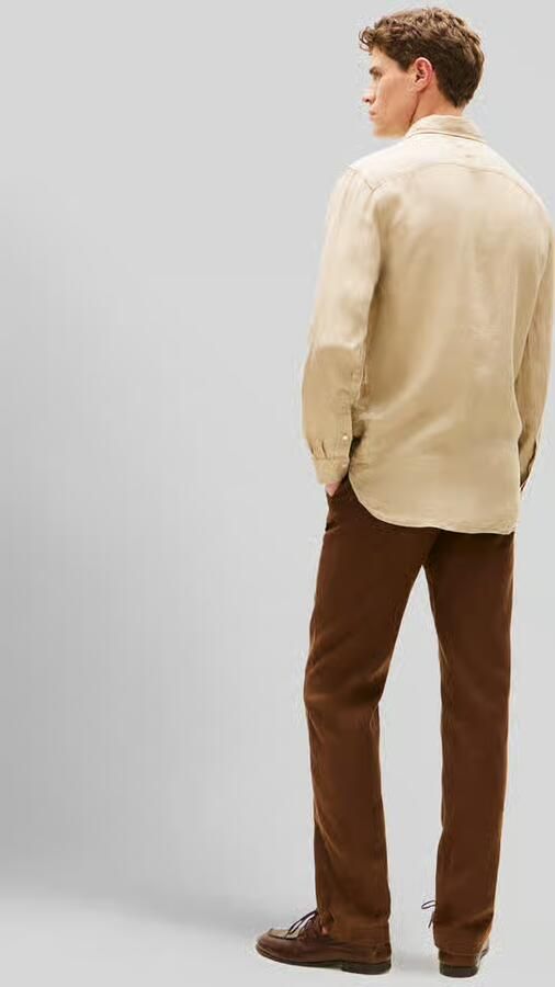 TOMMY HILFIGER Heren Overhemden Pigment Dyed Li Solid Rf Shirt Beige - Foto 12