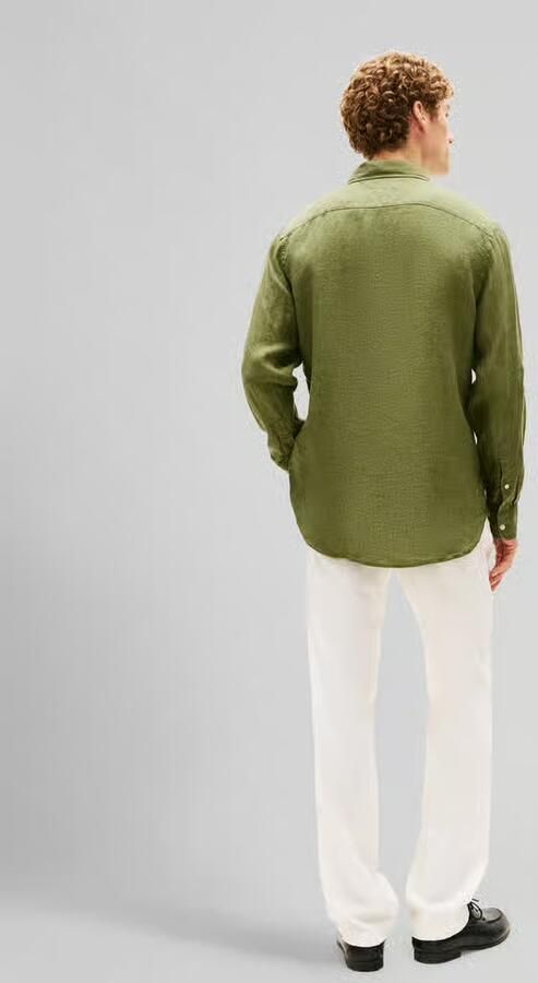 TOMMY HILFIGER Heren Overhemden Pigment Dyed Li Solid Rf Shirt Groen - Foto 5