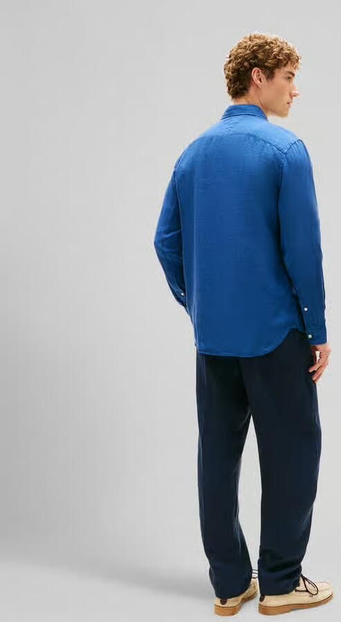 TOMMY HILFIGER Heren Overhemden Pigment Dyed Li Solid Rf Shirt Blauw - Foto 12