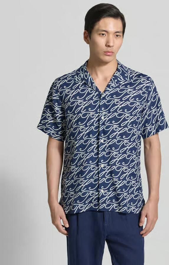 Tommy Hilfiger regular fit vrijetijdsoverhemd van puur linnen model 'LINEN CAMP COLLAR' - Foto 4