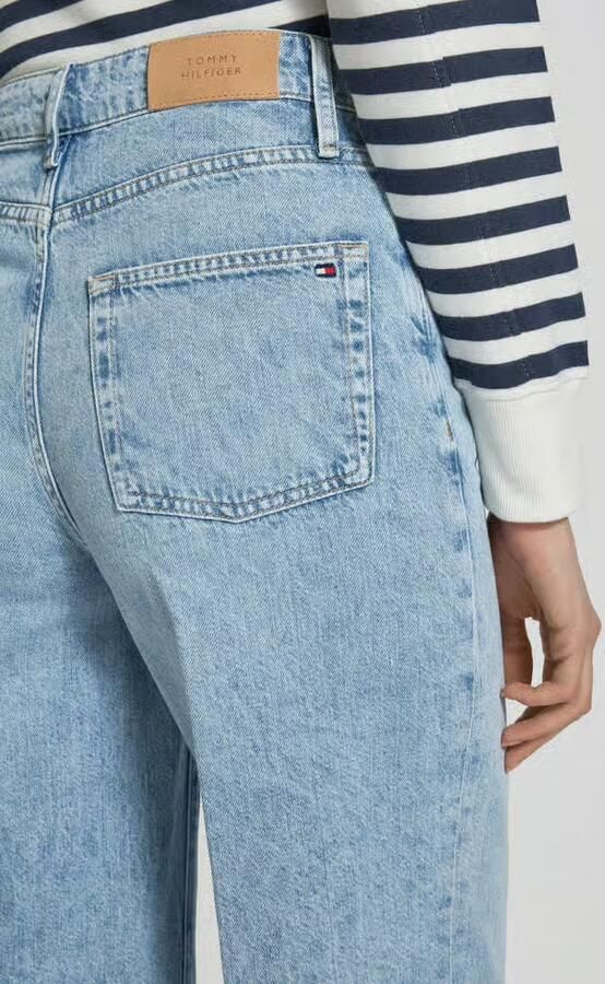 Tommy Hilfiger Wijde jeans WIDE LEG HIGH WAIST met logo-badge in blauwe wassing