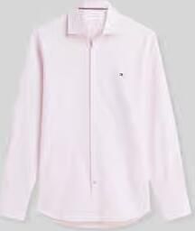 Tommy Hilfiger Regular Fit zakelijk overhemd met afgeronde zoom