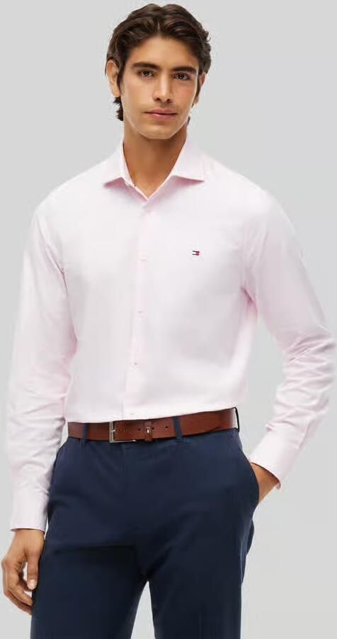 Tommy Hilfiger Regular Fit zakelijk overhemd met afgeronde zoom - Foto 2