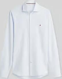 Tommy Hilfiger Regular Fit zakelijk overhemd met afgeronde zoom