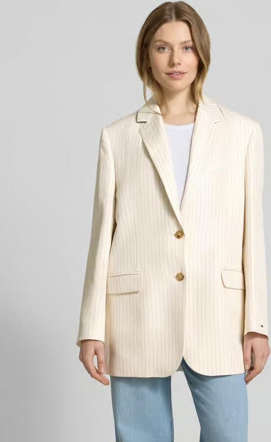 Tommy Hilfiger Relaxed-fit blazer van een mix van viscose en linnen - Foto 2
