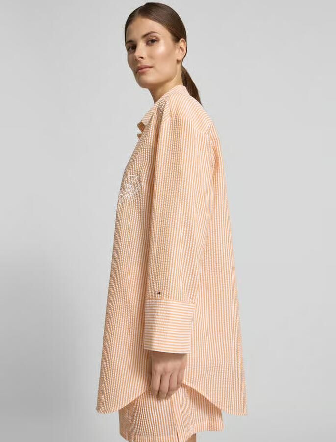 Tommy Hilfiger relaxed fit blouse met katoen van seersucker