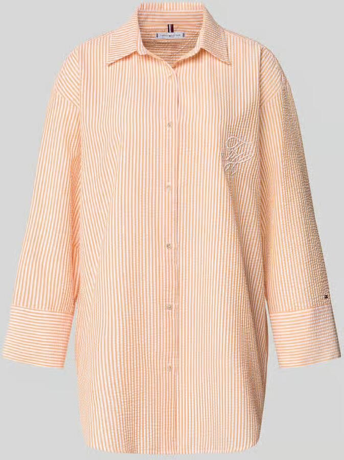 Tommy Hilfiger relaxed fit blouse met katoen van seersucker - Foto 2