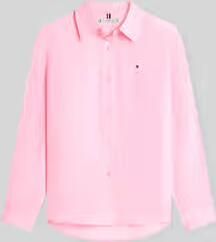 Tommy Hilfiger relaxed fit blouse met lange mouwen van puur linnen