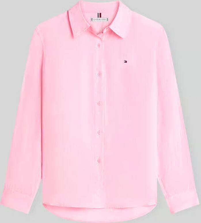 Tommy Hilfiger relaxed fit blouse met lange mouwen van puur linnen - Foto 2