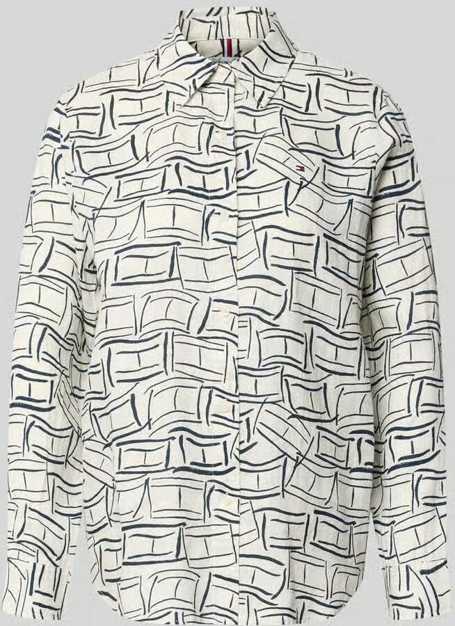 Tommy Hilfiger relaxed fit blouse met lange mouwen van puur linnen - Foto 2