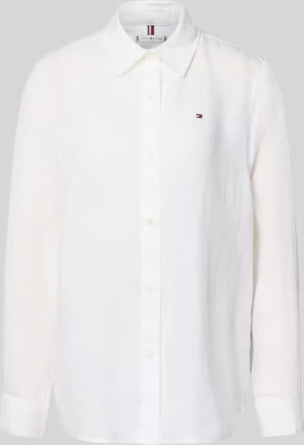 Tommy Hilfiger relaxed fit blouse met lange mouwen van puur linnen - Foto 6