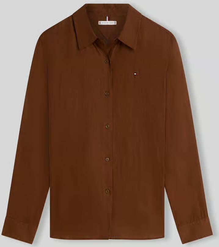 Tommy Hilfiger relaxed fit blouse met lange mouwen van puur linnen - Foto 2