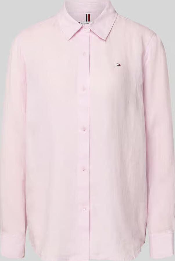 Tommy Hilfiger relaxed fit blouse met lange mouwen van puur linnen - Foto 2