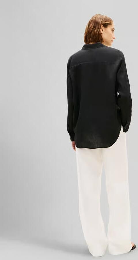 Tommy Hilfiger relaxed fit blouse met lange mouwen van puur linnen