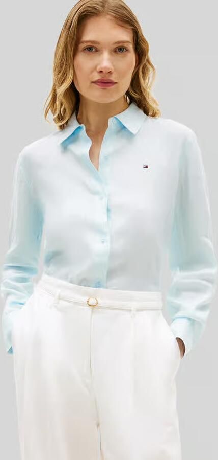 Tommy Hilfiger relaxed fit blouse met lange mouwen van puur linnen - Foto 3