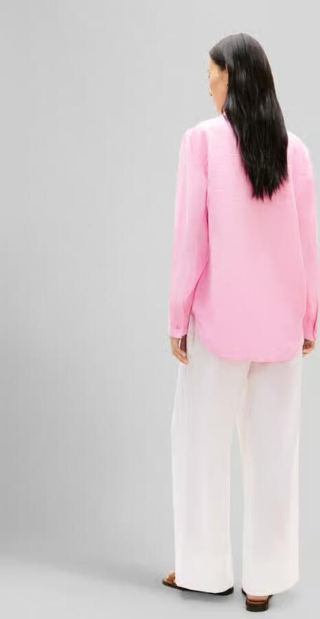 Tommy Hilfiger relaxed fit blouse met lange mouwen van puur linnen
