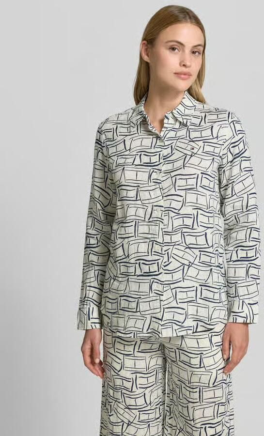 Tommy Hilfiger relaxed fit blouse met lange mouwen van puur linnen - Foto 2