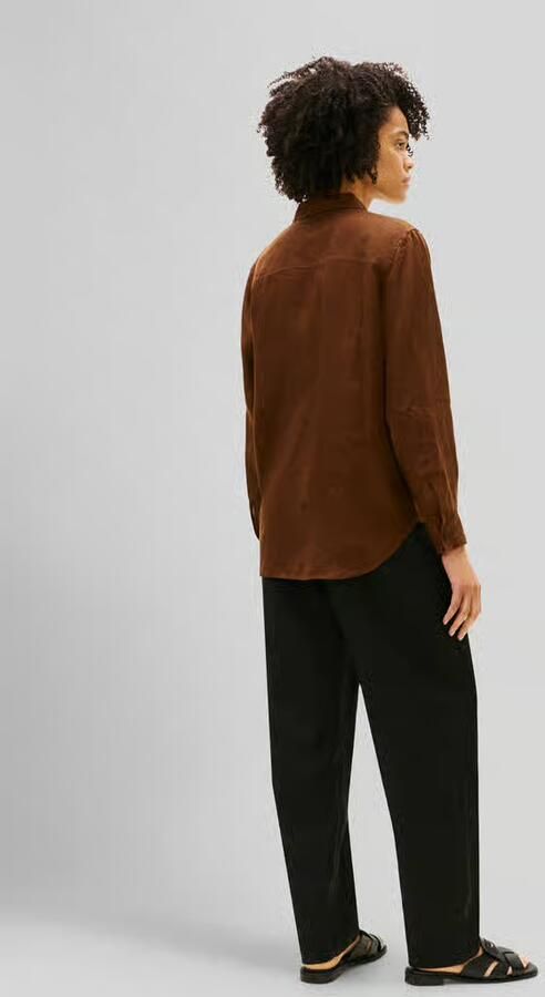 Tommy Hilfiger relaxed fit blouse met lange mouwen van puur linnen
