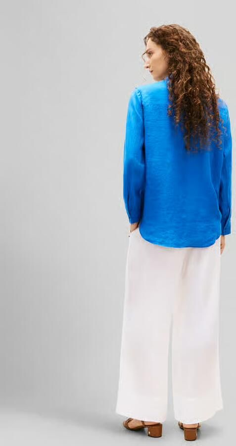 Tommy Hilfiger relaxed fit blouse met lange mouwen van puur linnen