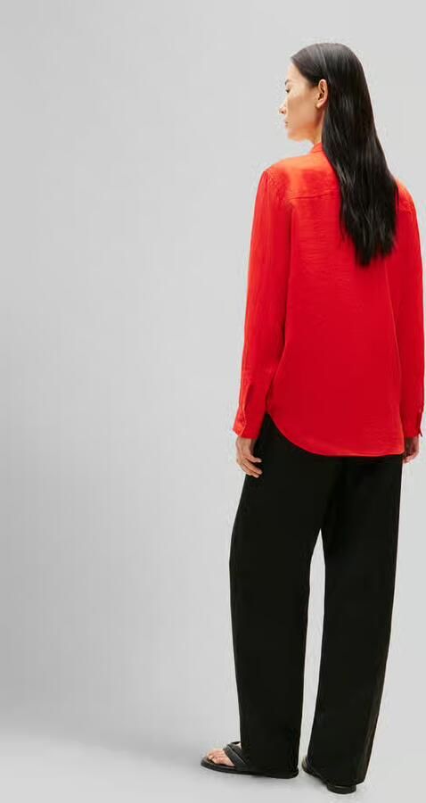 Tommy Hilfiger relaxed fit blouse met lange mouwen van puur linnen