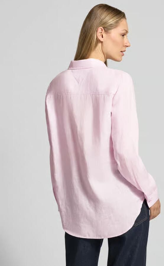 Tommy Hilfiger relaxed fit blouse met lange mouwen van puur linnen
