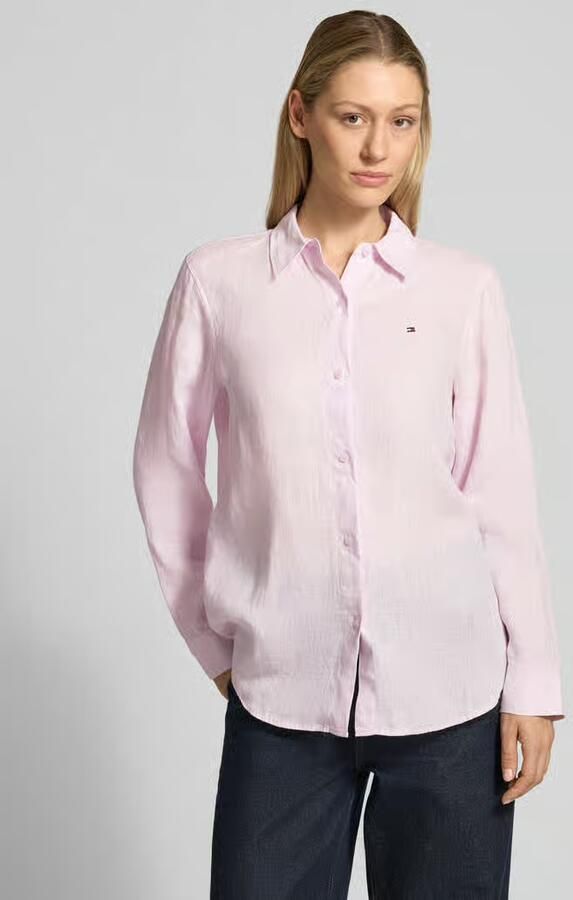 Tommy Hilfiger relaxed fit blouse met lange mouwen van puur linnen - Foto 3