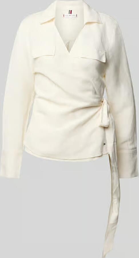 Tommy Hilfiger Relaxed fit blouse van een mix van linnen en viscose - Foto 2