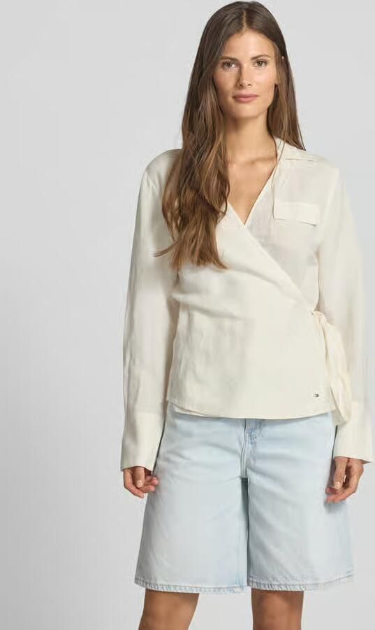 Tommy Hilfiger Relaxed fit blouse van een mix van linnen en viscose - Foto 2